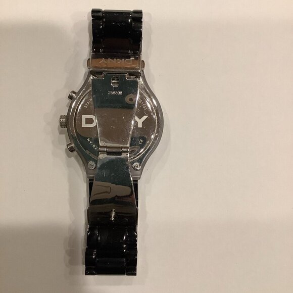DKNY LADIE\'S CRYSTAL X-RAY SEXY BLACK CHRONOGRAPH WATCH NY826, Preloved main image 4